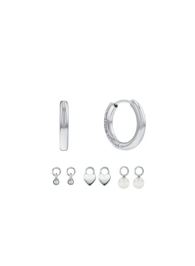 Huggie Gift Set Collection Hoop Earrings For Women In Stainless Steel With Charms - 35700001